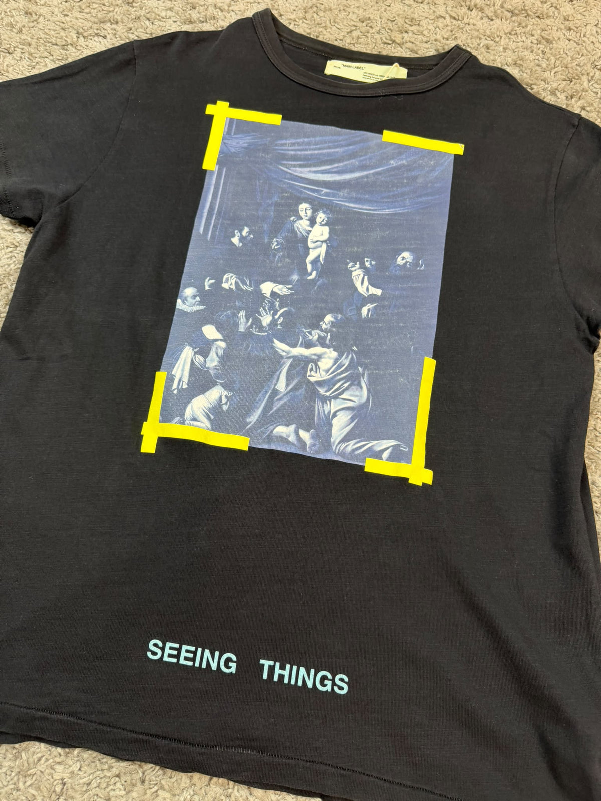 Off-White Caravaggio "Seeing things" Black Tee M - Usata