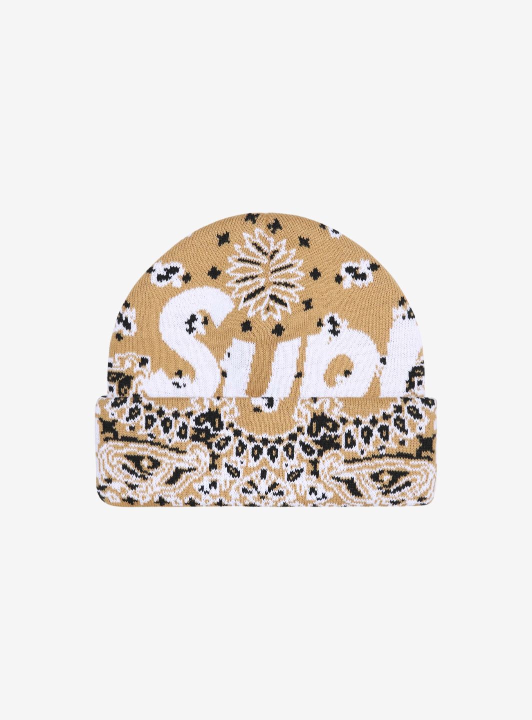 Supreme Bandana Big Logo Beanie Beige