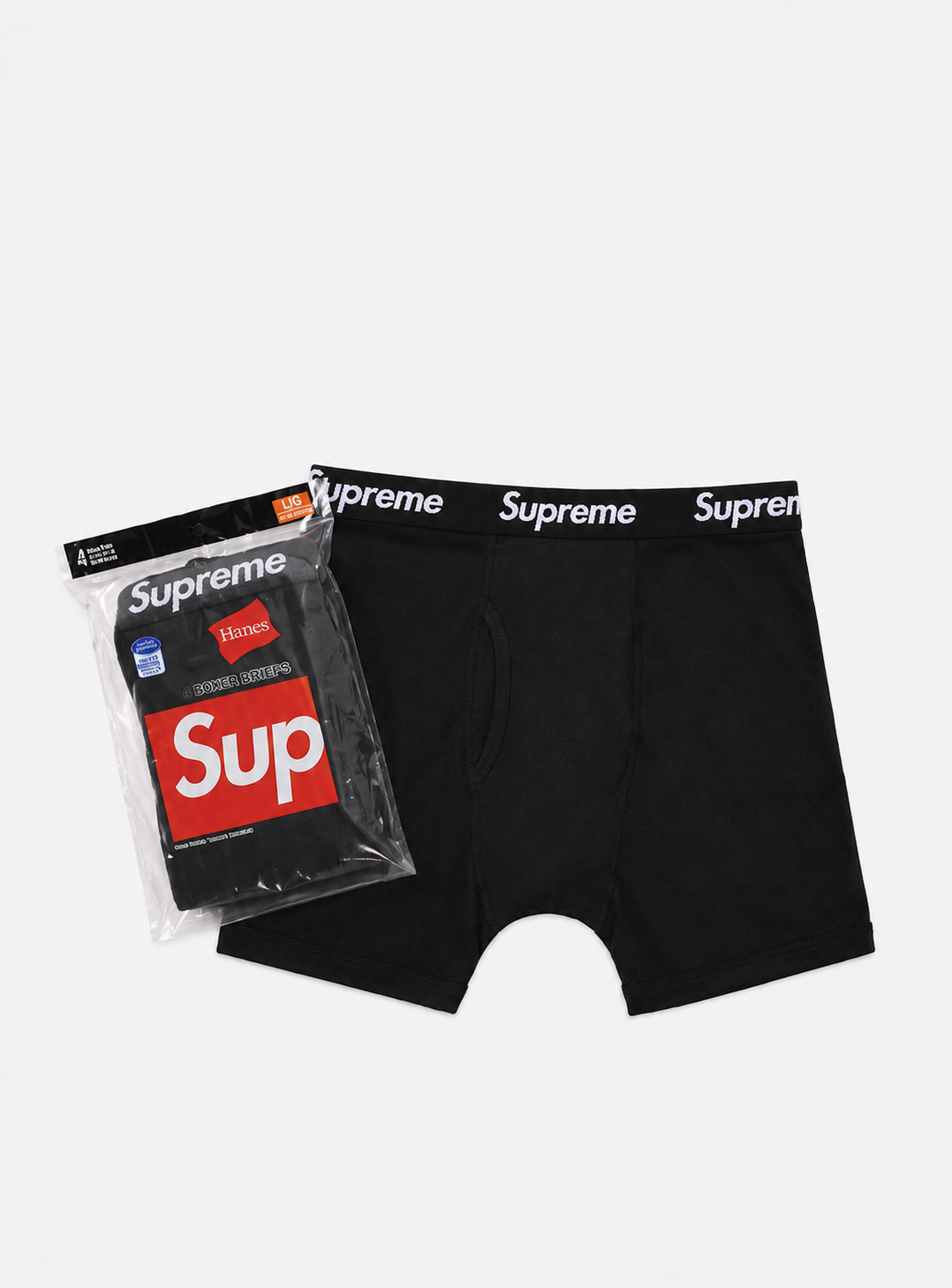 Supreme Hanes Boxer Briefs (4 Pack) Black
