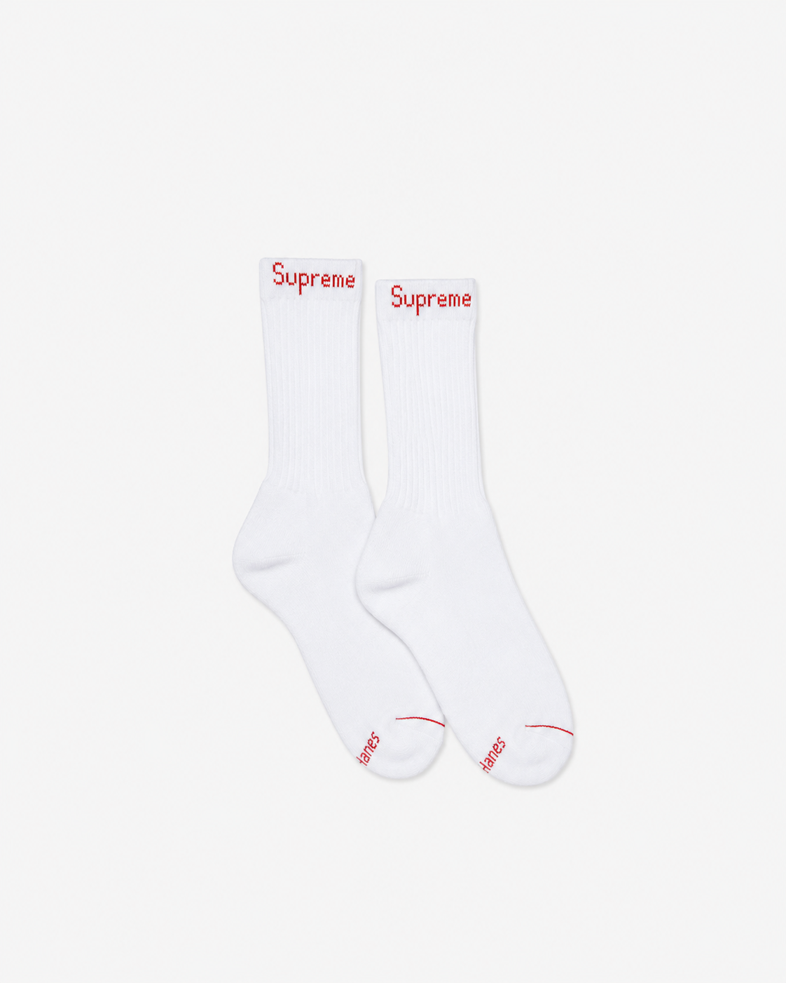 Supreme Hanes Crew Socks (4 Pack) White