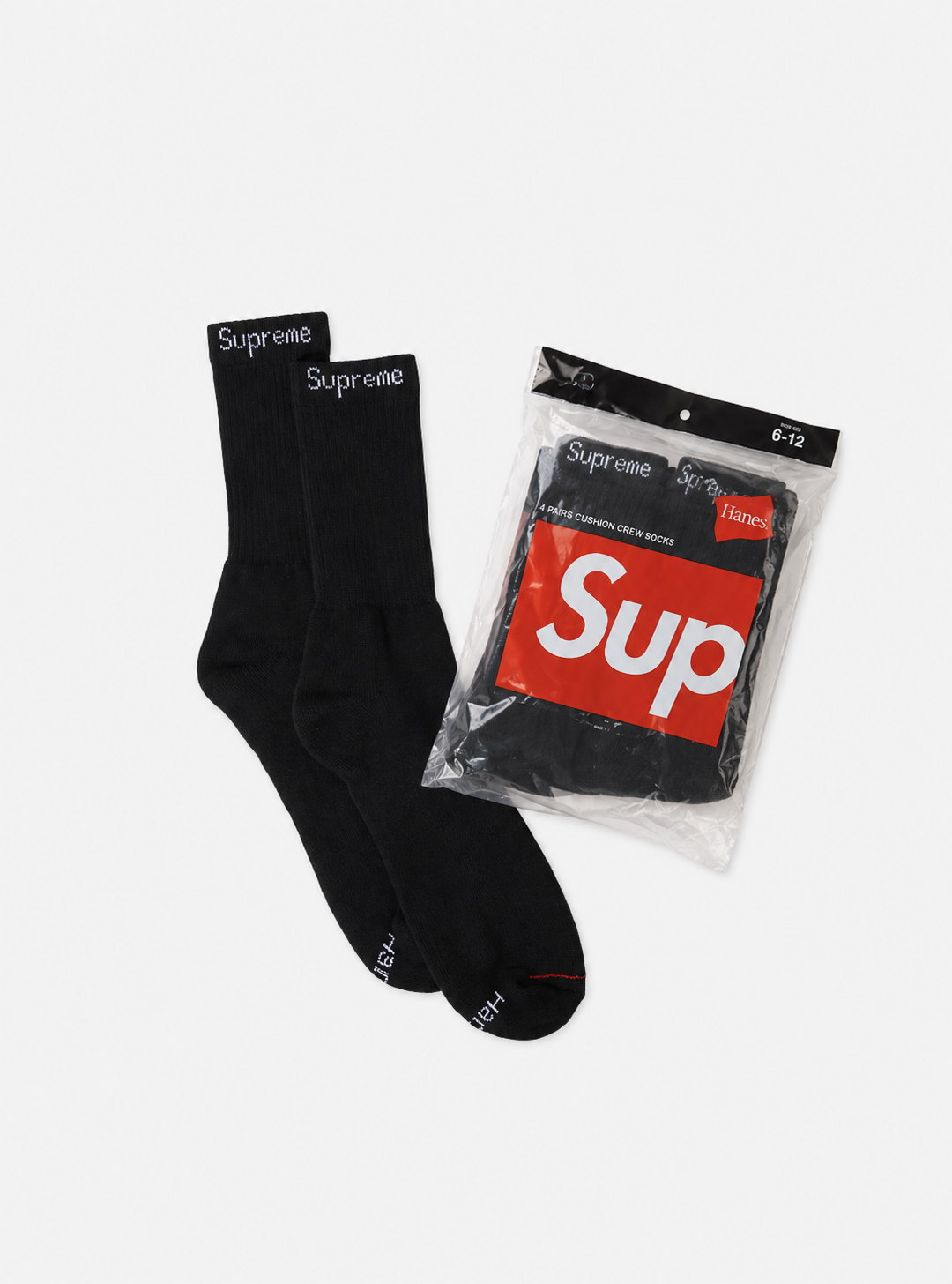 Supreme Hanes Socks (4 Pack) Black