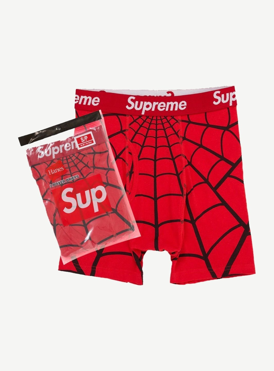 Supreme Hanes Spider-Man Boxer Briefs (2 Pack) Red
