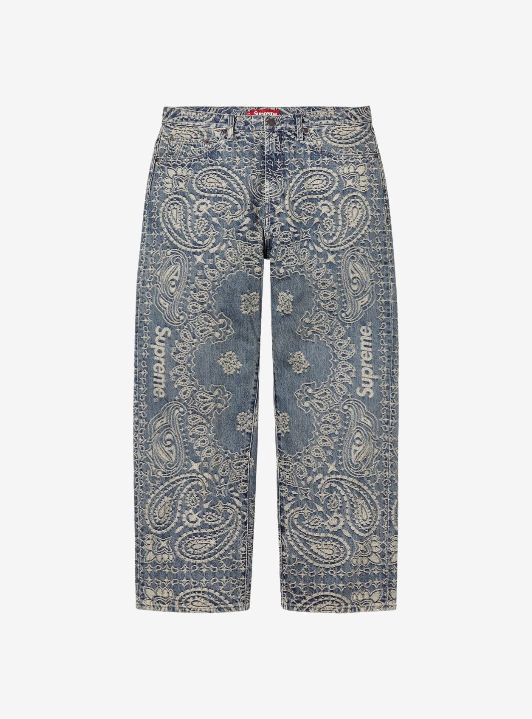 Supreme Bandana Jacquard Baggy Jeans Blue