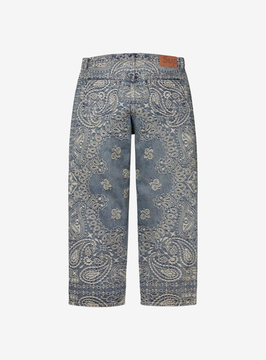 Supreme Bandana Jacquard Baggy Jeans Blue