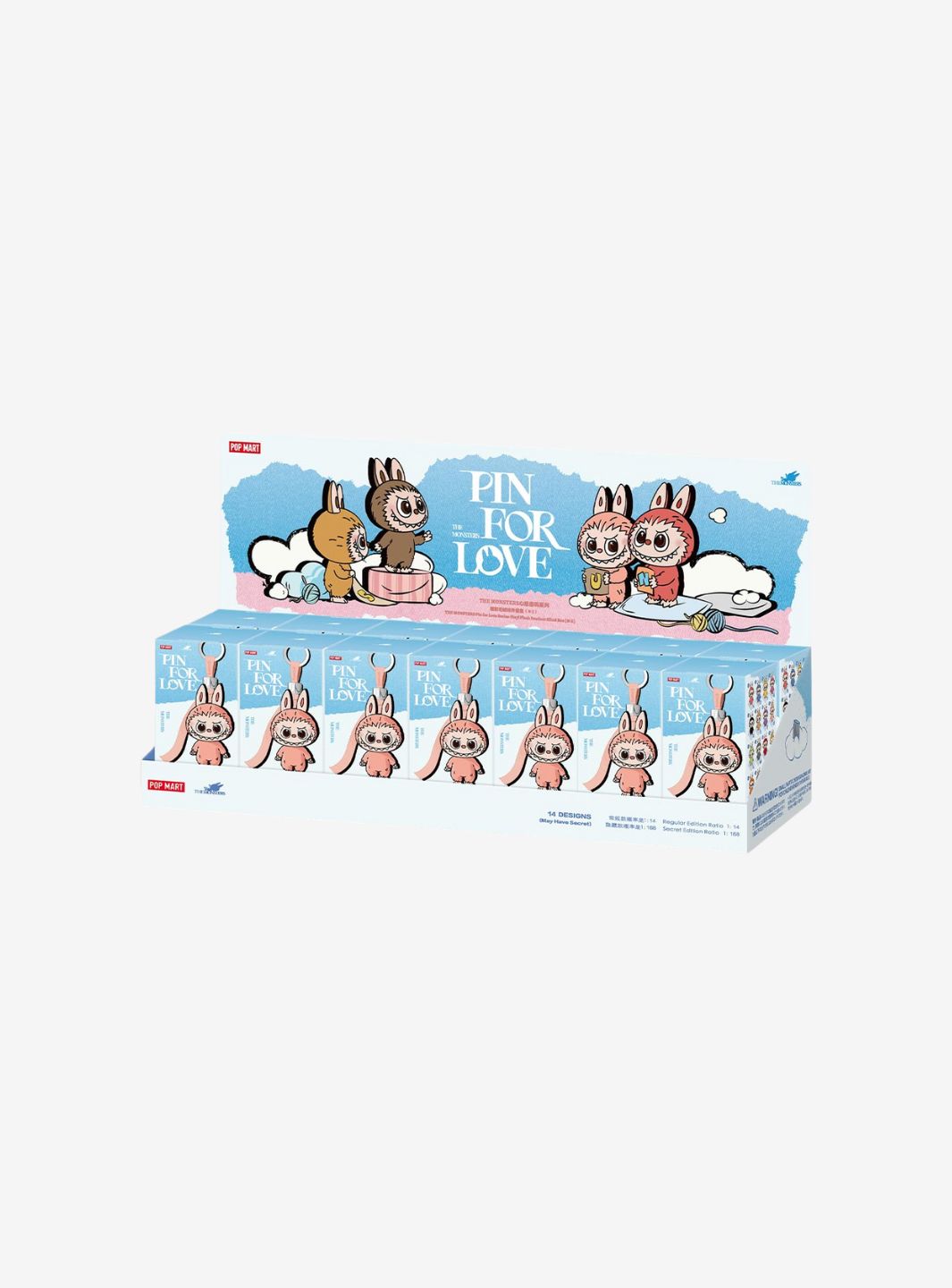 Pop Mart Labubu The Monsters Pin for Love Series Vinyl Plush Pendant (N-Z) Sealed Case (14 Blind Box)