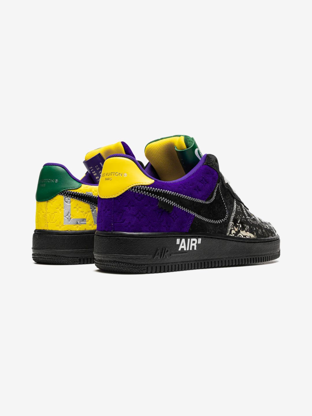 Louis Vuitton Nike Air Force 1 Low By Virgil Abloh Black Metallic Silver