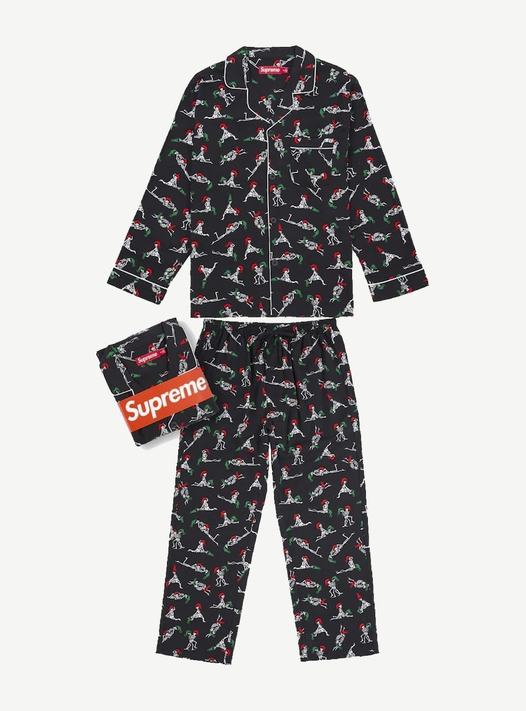 Supreme Hanes Holiday Pajama Set Black