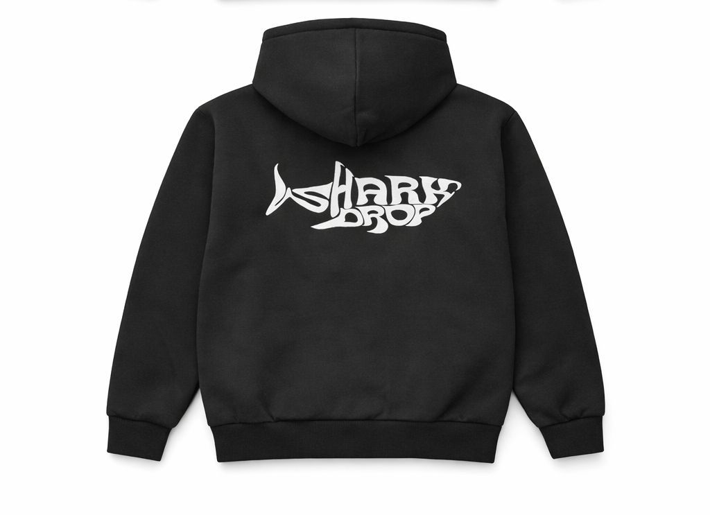 Sharkdrop Zip Hoddie Black