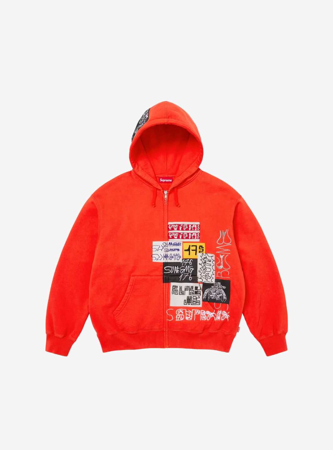 Supreme 176 Zip Up Hooded Sweatshirt Bright Orange