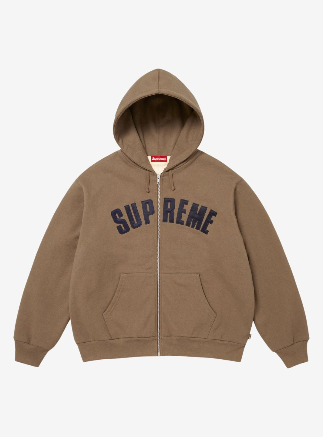 Supreme Arc Thermal Lined Zip Up Hooded Sweatshirt Brown