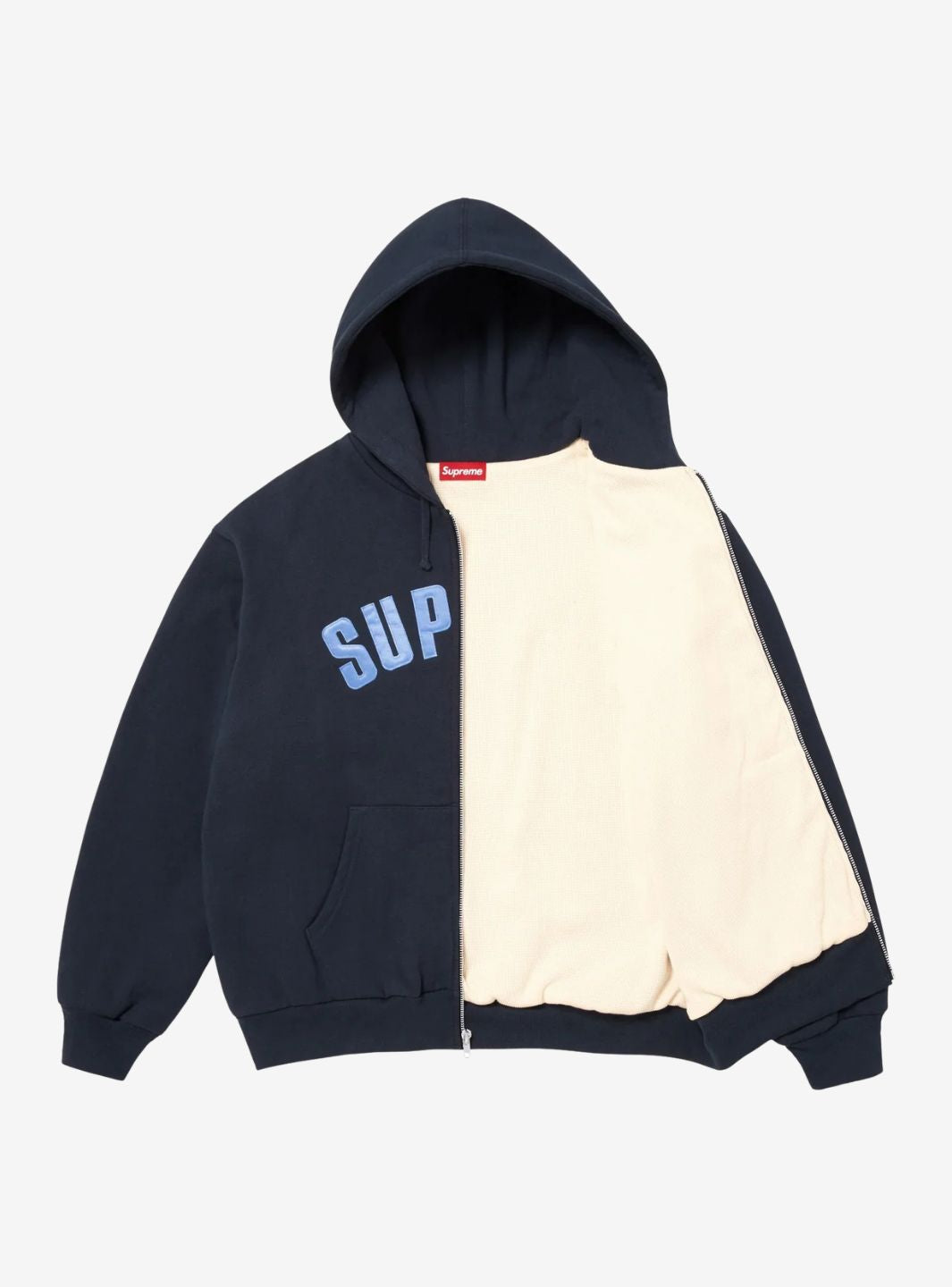 Supreme Arc Thermal Lined Zip Up Hooded Sweatshirt Navy