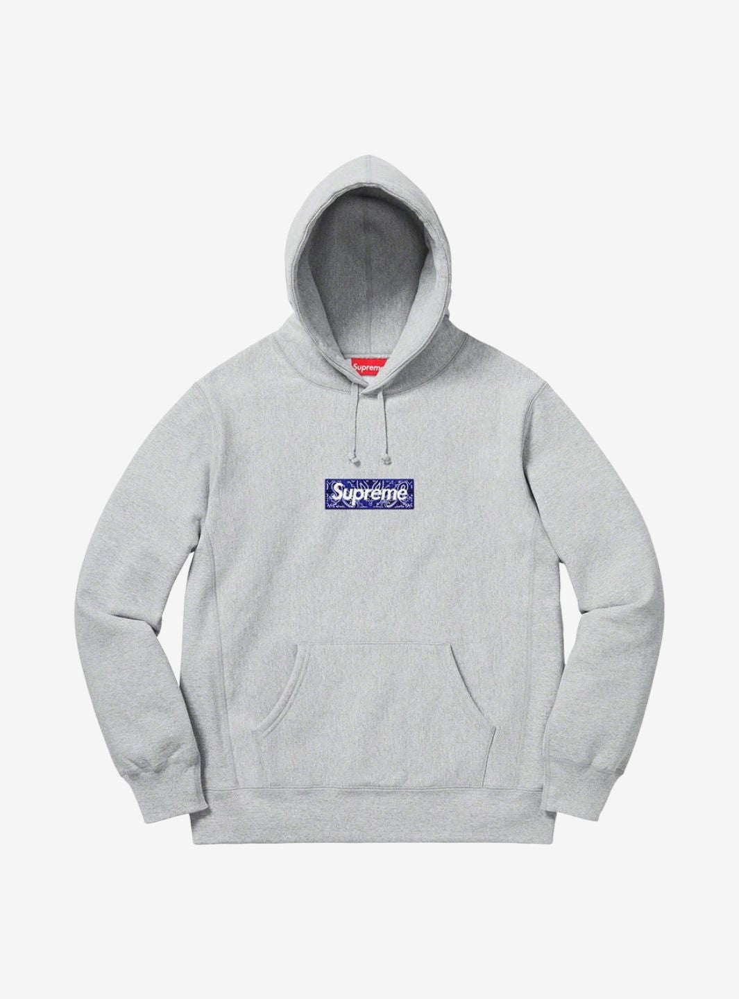 Supreme Bandana Box Logo Hooded Sweatshirt Heather Grey