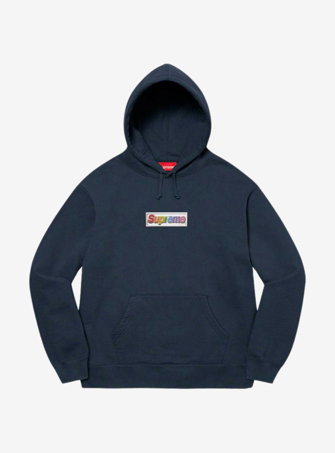 Supreme Bling Box Logo Hooded Sweatshirt Navy