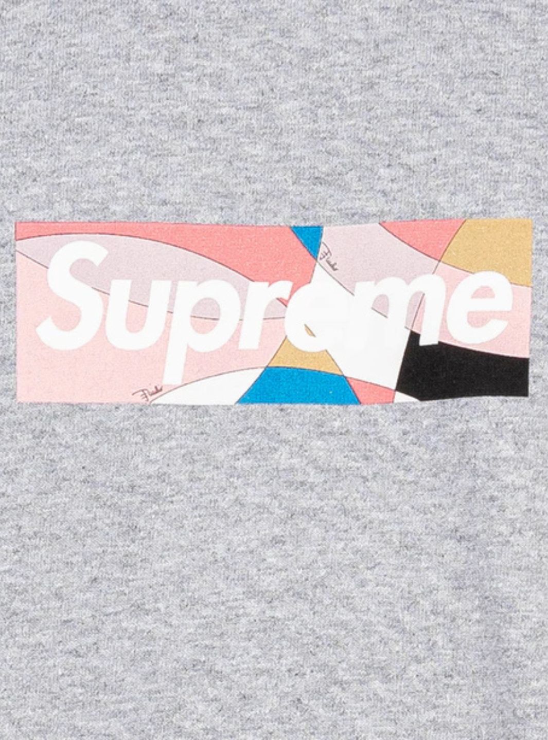 Supreme Emilio Pucci Box Logo T-Shirt Heather Grey/Dusty Pink