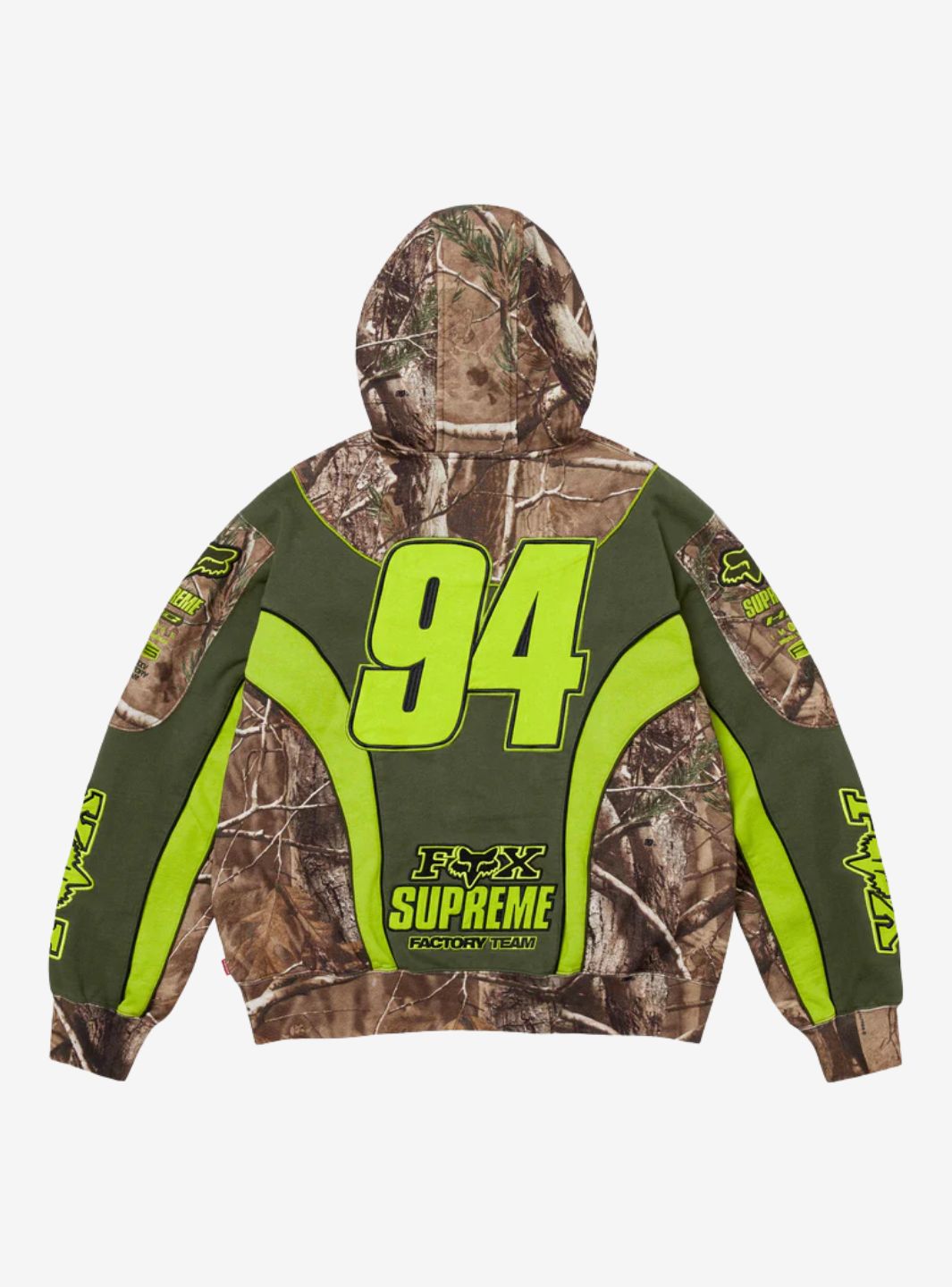Supreme Fox Racing Zip Up Hooded Sweatshirt Realtree Hardwoods Camo