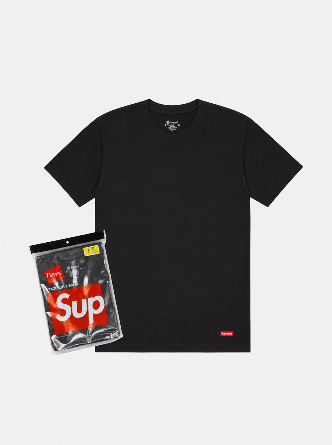 Supreme Hanes Tagless Tees (3 Pack) Black