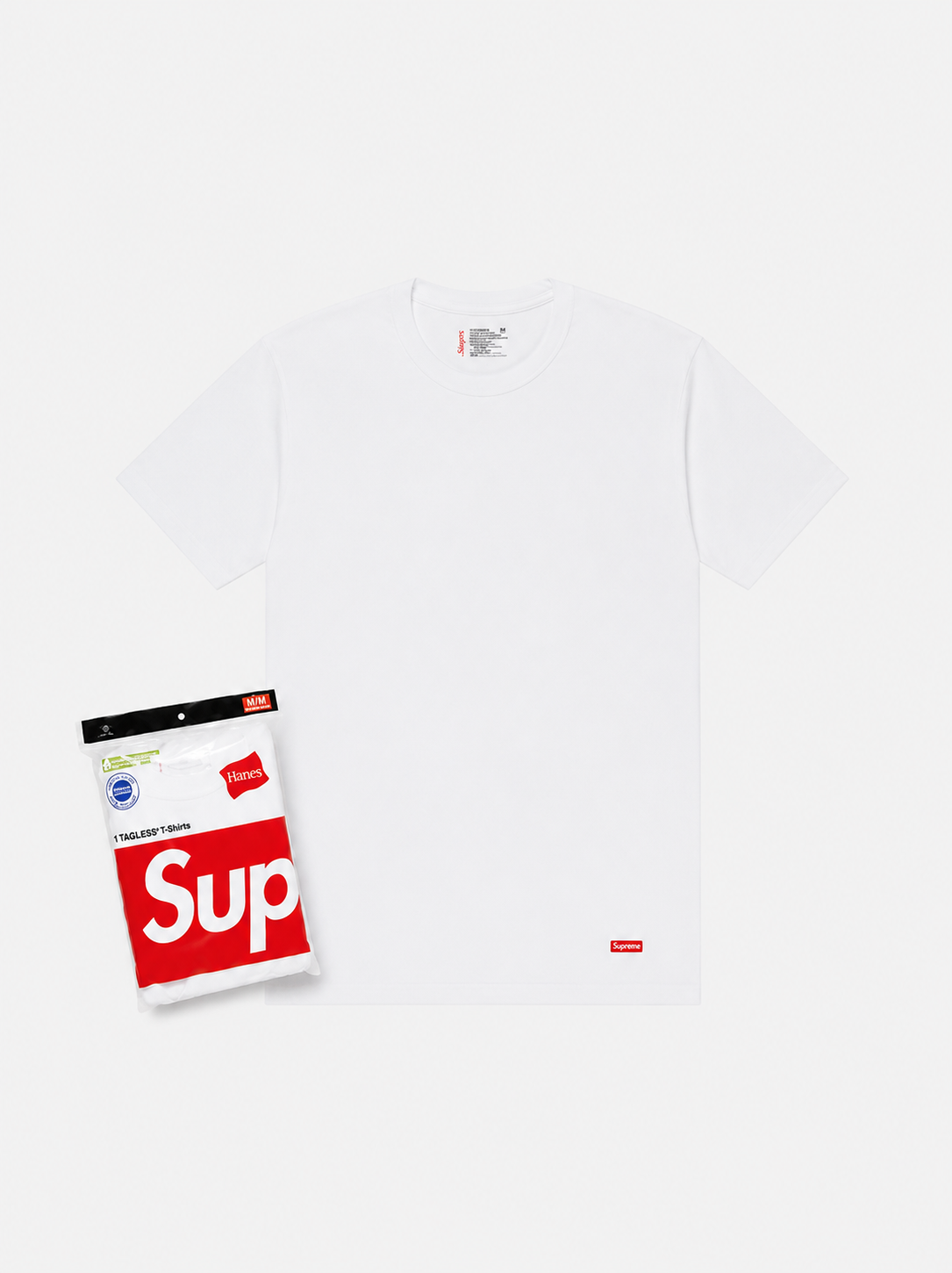 Supreme Hanes Tagless Tees (3 Pack) White