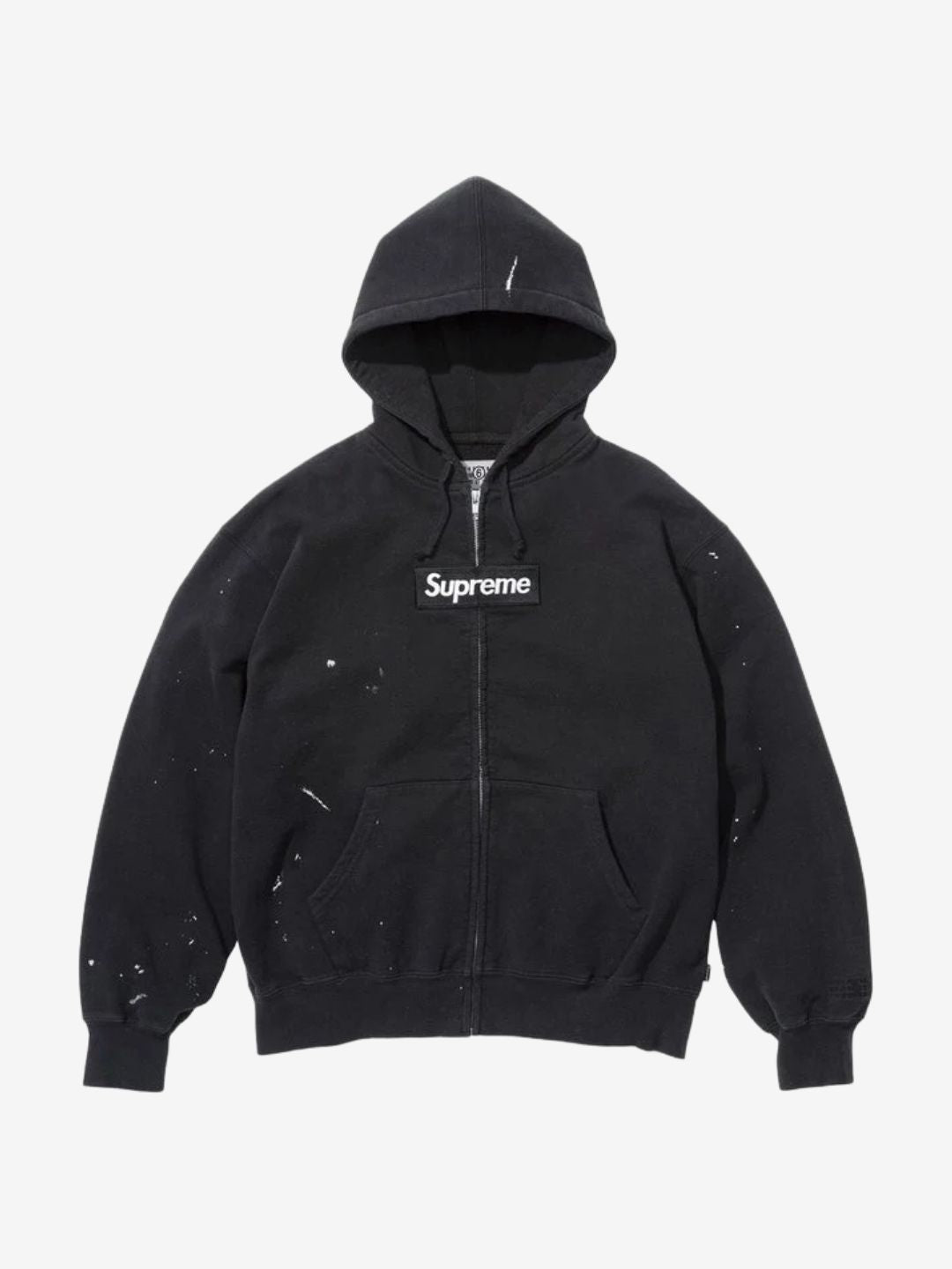 Supreme MM6 Maison Margiela Box Logo Zip Up Hooded Sweatshirt Black
