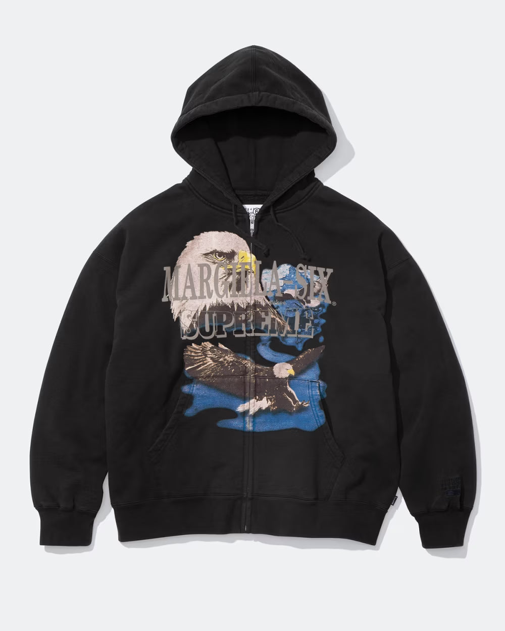 Supreme MM6 Maison Margiela Eagle Zip Up Hooded Sweatshirt Black