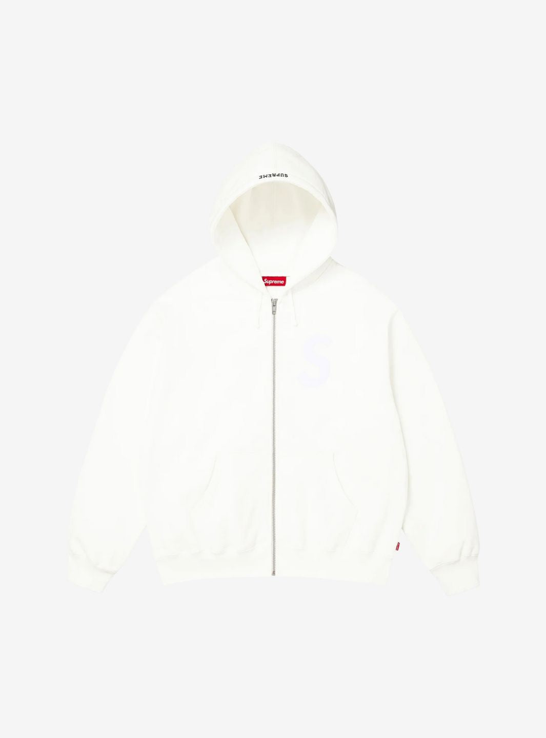 Supreme S Logo Zip Up Hooded Sweatshirt White (FW25)
