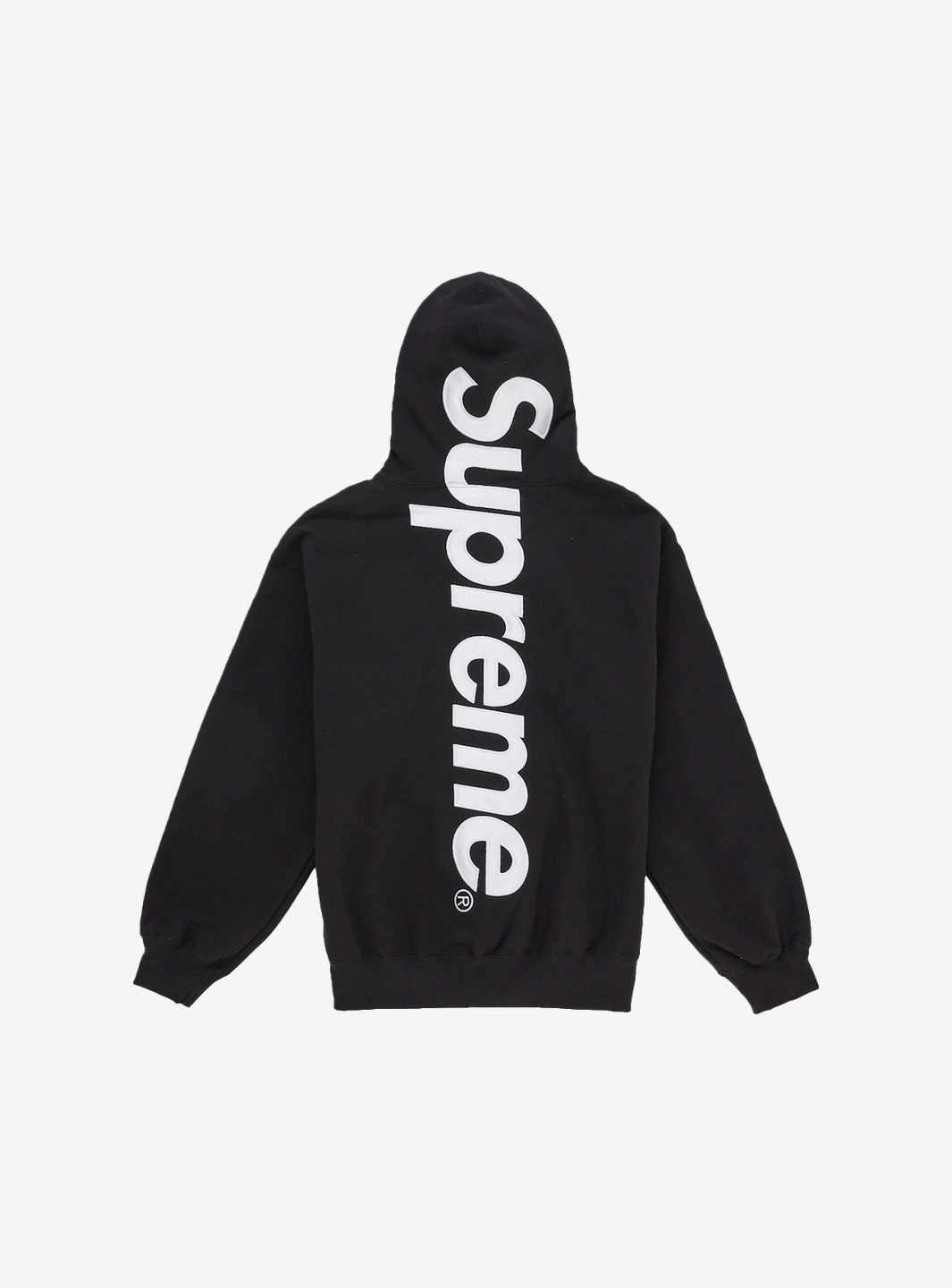 Supreme Satin Applique Hooded Sweatshirt (SS26) Black