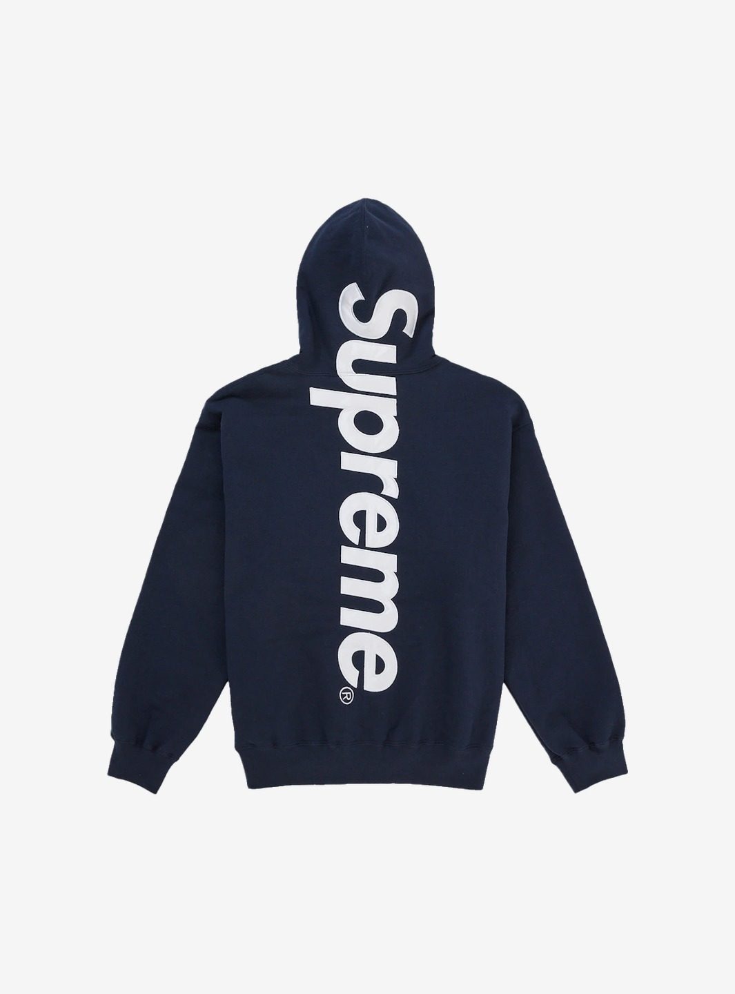 Supreme Satin Applique Hooded Sweatshirt (SS26) Washed Navy