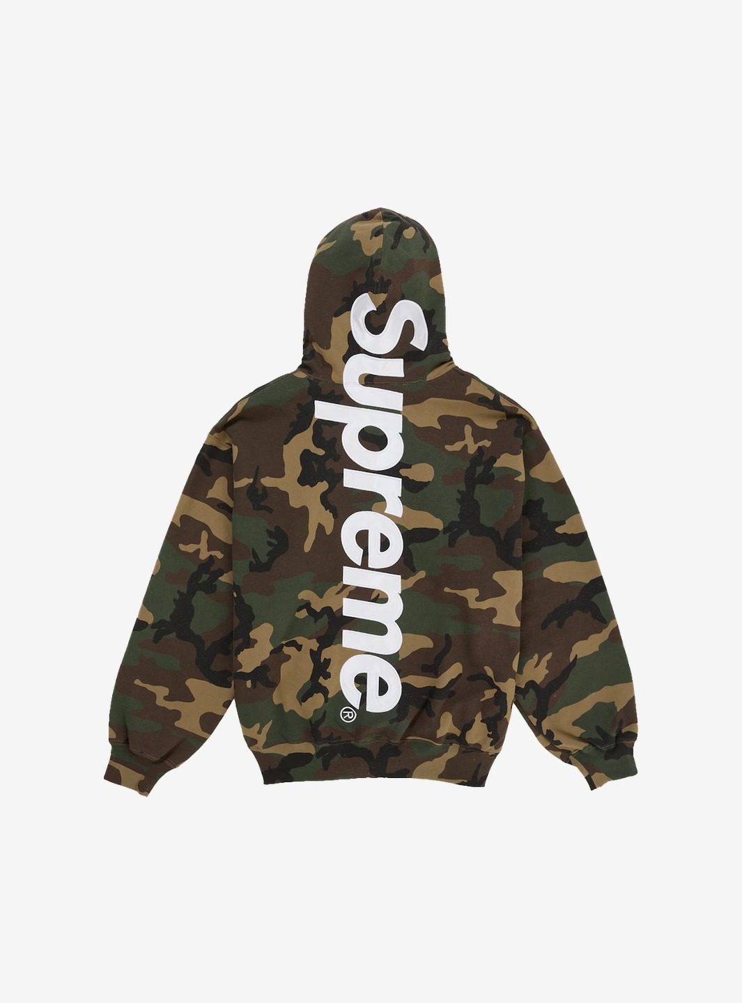 Supreme Satin Applique Hooded Sweatshirt (SS26) Woodland Camo