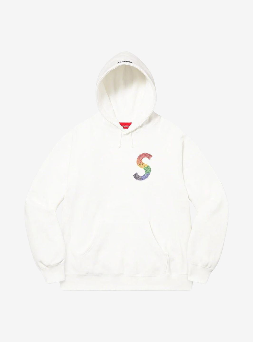 Supreme Swarovski S Logo Hooded Sweatshirt White