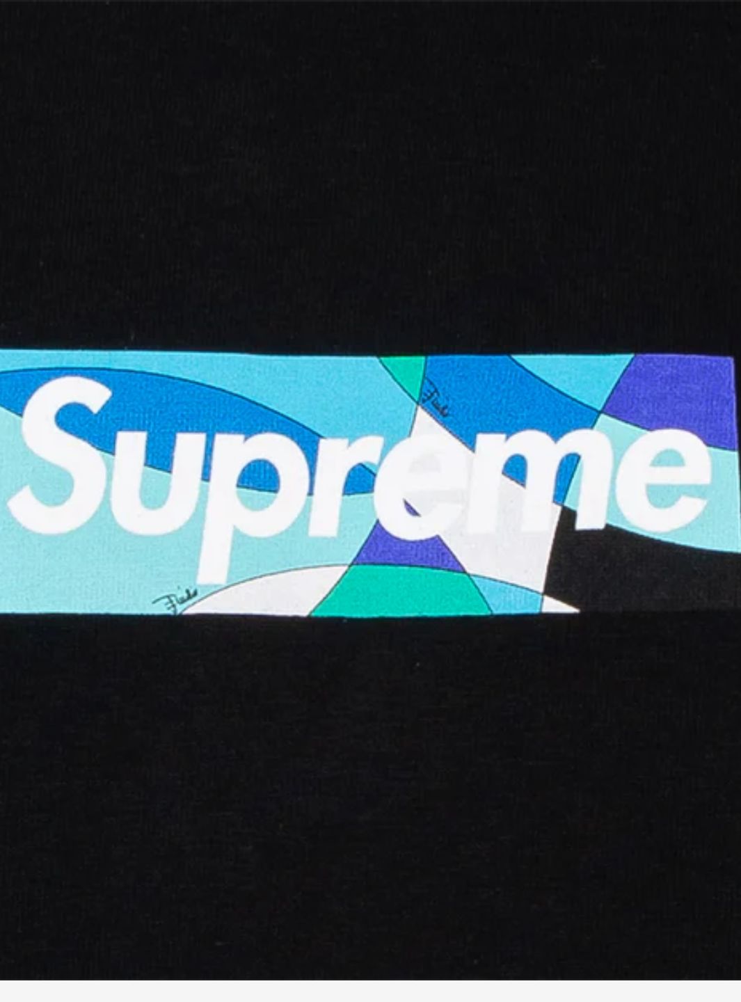 Supreme Emilio Pucci Box Logo T-Shirt Black/Blue