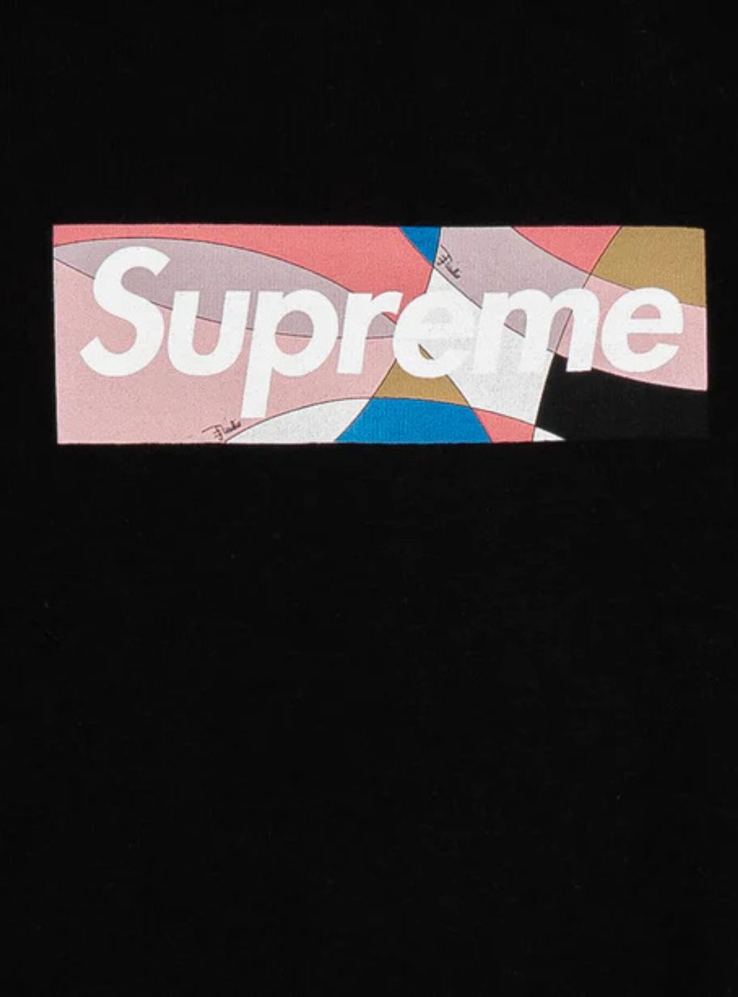 Supreme Emilio Pucci Box Logo T-Shirt Black/Dusty Pink