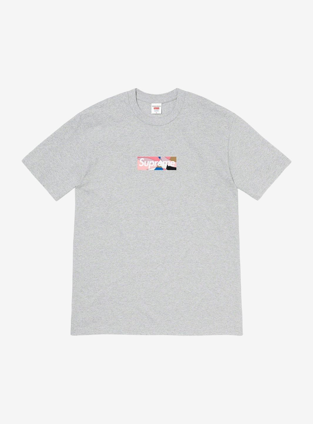 Supreme Emilio Pucci Box Logo T-Shirt Heather Grey/Dusty Pink | ResellZone