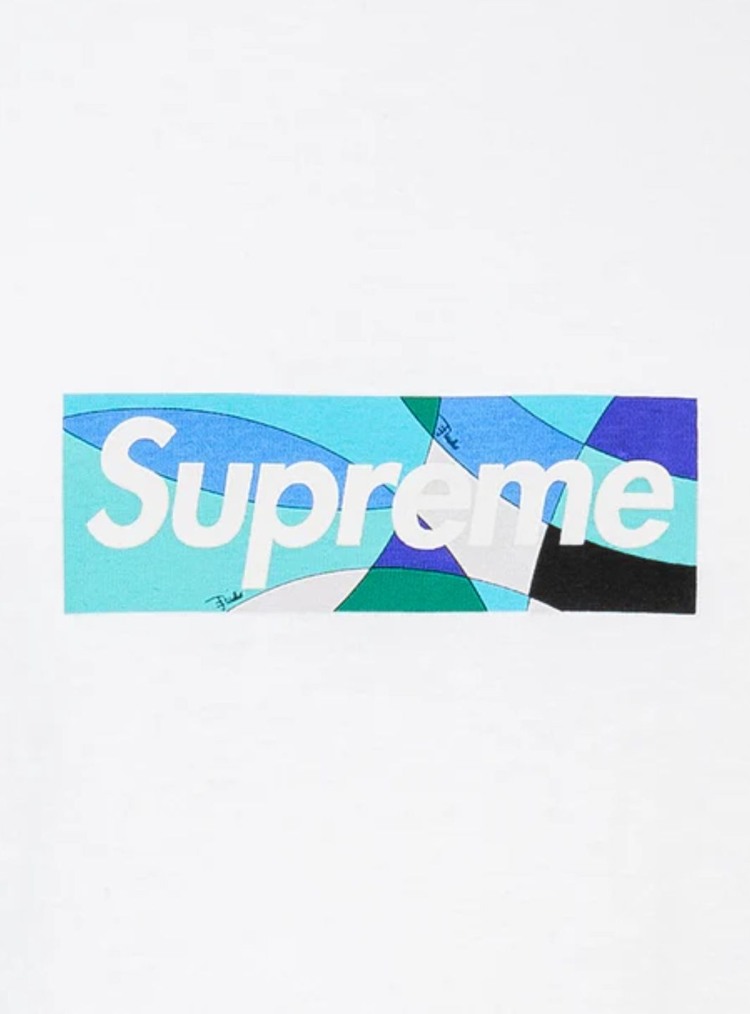 Supreme Emilio Pucci Box Logo T-Shirt White/Blue