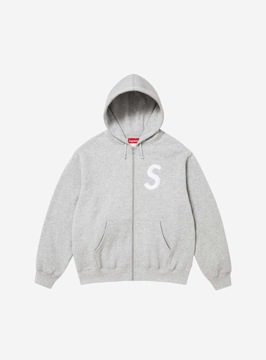 Supreme S Logo Zip Up Hooded Sweatshirt Heather Grey (FW25)