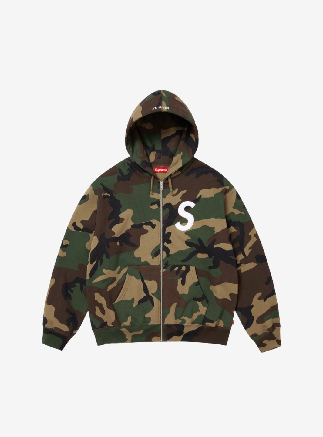 Supreme S Logo Zip Up Hooded Sweatshirt Woodland Camo (FW25)