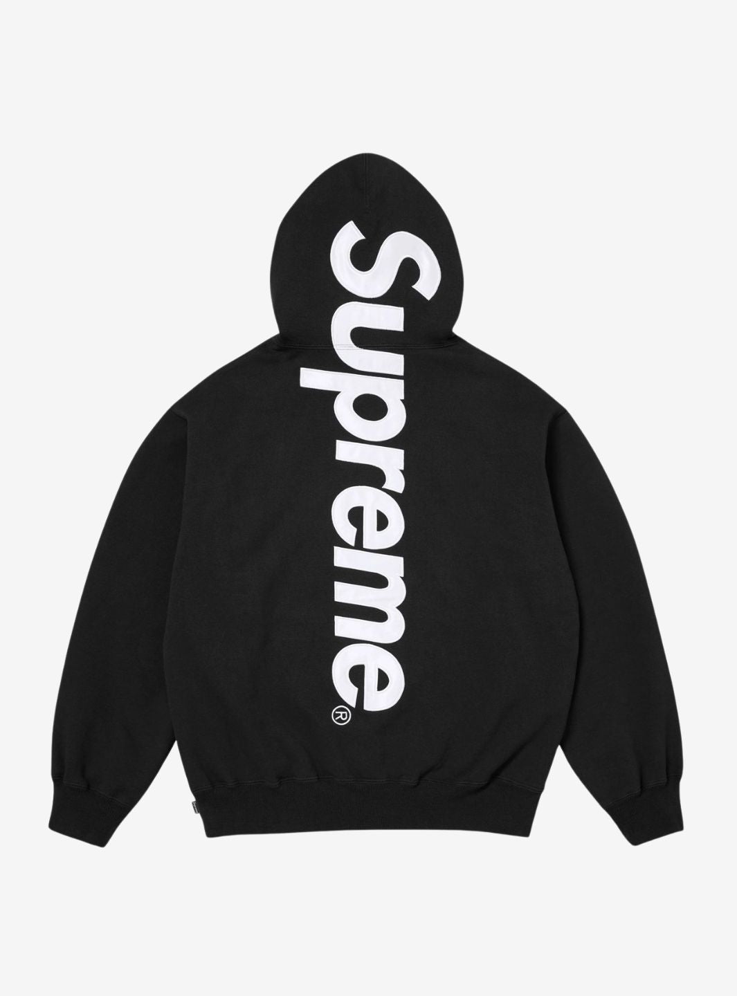 Supreme Satin Appliqué Hooded Sweatshirt Black (FW25)
