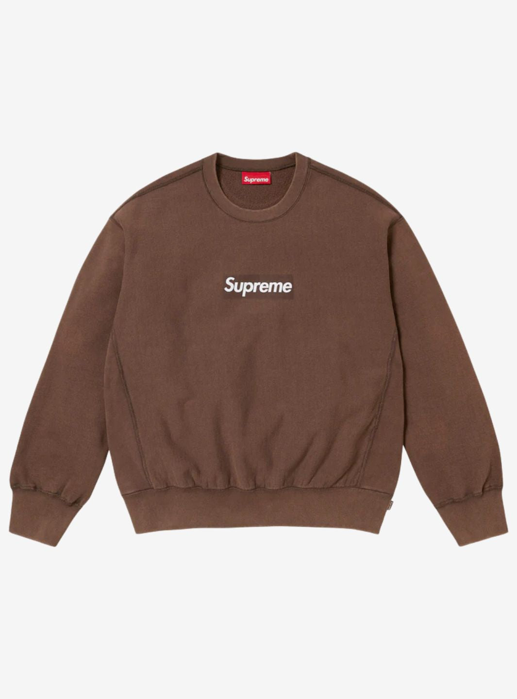 Supreme Washed Box Logo Crewneck Brown | ResellZone