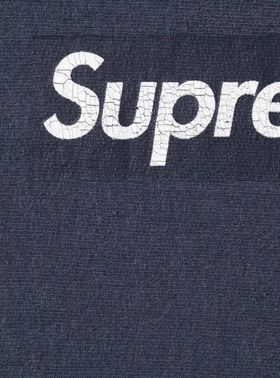 Supreme Washed Box Logo Crewneck Navy