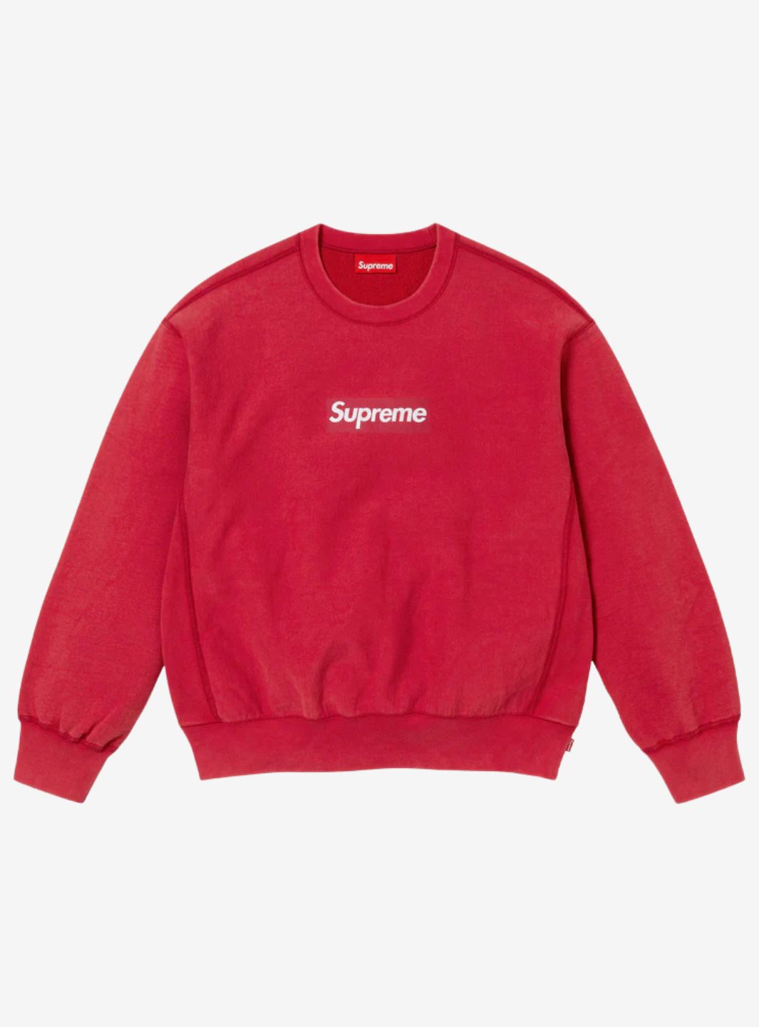 Supreme Washed Box Logo Crewneck Red | ResellZone