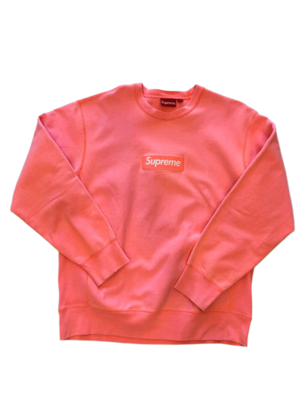 supreme crewneck box logo fluorescent pink - Used